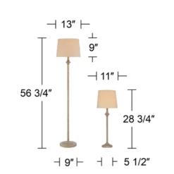 360 Lighting Carter Rustic Farmhouse 3 Piece Table Floor Lamp Set Beige Metal Cream Fabric Tapered Drum Shade For Living Room Bedroom Office House -Home Decor GUEST 448e01b3 03c3 41fb a83b 7b7b7d4da1bd