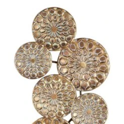 Metal Plate Wall Decor With Embossed Design Gold - Olivia & May -Home Decor GUEST 45ca4155 bad3 4591 a329 2a96ce207f6e