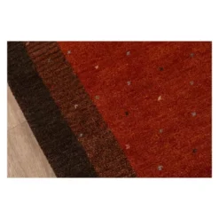 2'x3' Solid Knotted Accent Rug Paprika Red/Black - Momeni -Home Decor GUEST 47ece4df aa48 4f02 bf9d 10e2fc0dfea4