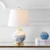 20.5" Ceramic Holly Marbleized Table Lamp (Includes LED Light Bulb) Blue - JONATHAN Y