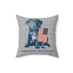 Dog Is Good American Tradition Puppy & American Flag 16 Inch Pillow, Officially Licensed And Produced In The USA