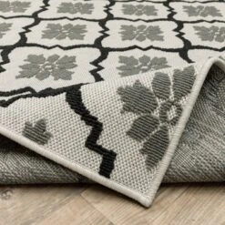 Trinity Floral Trellis Patio Area Rug Beige/Black - Captiv8e Designs -Home Decor GUEST 4b4f46a3 293a 46f1 a4dc 35f1b60b9fff