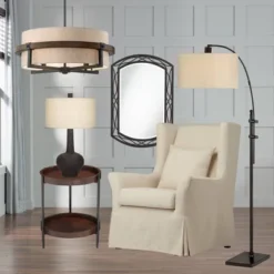 Possini Euro Design Bronze Wood Finish Pendant Chandelier 22" Wide Rustic Farmhouse Tan Fabric Drum 4-Light Fixture For Dining Room House 13 Possini Euro Design Bronze Wood Finish Pendant Chandelier 22" Wide Rustic Farmhouse Tan Fabric Drum 4-Light Fixture For Dining Room House -Home Decor GUEST 4b7f12c2 a52a 4dfc 9a0a 61f026f23a93