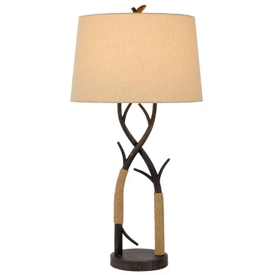 Metal Table Lamp With Rope Accents Black/Tan - Cal Lighting 2 Metal Table Lamp With Rope Accents Black/Tan - Cal Lighting - Image 2