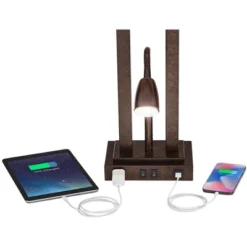 Possini Euro Design Possini Euro Deacon Bronze Gooseneck Lamps With USB And Outlet Set Of 2 -Home Decor GUEST 4db32ed7 0804 479a af43 afecd341a8a6