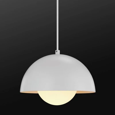 1-Light Amelia Plug-In Pendant With Glass Shade Matte White - Globe Electric 4 1-Light Amelia Plug-In Pendant With Glass Shade Matte White - Globe Electric - Image 4