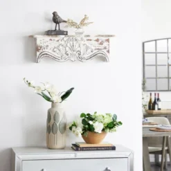 28" X 9" Rustic Fir Wood Wall Shelf - Olivia & May -Home Decor GUEST 4fd95adc 4786 48c8 9f23 af4c8fca6407