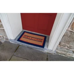 1'4" X 2'4" Welcome Indoor/Outdoor Coir Doormat Blue/Red/Brown - Entryways -Home Decor GUEST 507b1681 203b 4ebd a4af 5cbe1a7312b6