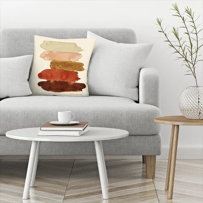 Americanflat Watercolor Swatcheds Rust Brown Throw Pillow By Pauline Stanley 2 Americanflat Watercolor Swatcheds Rust Brown Throw Pillow By Pauline Stanley - Image 2