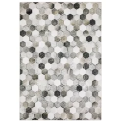 Marcel Geometric Block Animal Print Area Rug White/Gray - Captiv8e Designs -Home Decor GUEST 54928a4d b45d 4a1a a771 0b541c1b5a2d