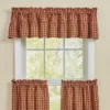 Park Designs Sturbridge Plaid Ruffle Wine Valance 72"