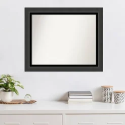 33" X 27" Non-Beveled Tuxedo Black Wall Mirror - Amanti Art -Home Decor GUEST 5a47966d 646d 4312 9b3f 66b3776ea268
