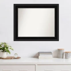 34" X 28" Non-Beveled Parlor Black Wall Mirror - Amanti Art -Home Decor GUEST 5e5a9181 a855 4df7 b65b 6bbdd0038634