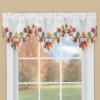 Collections Etc Lovely Embroidered Leaf Border Window Valance