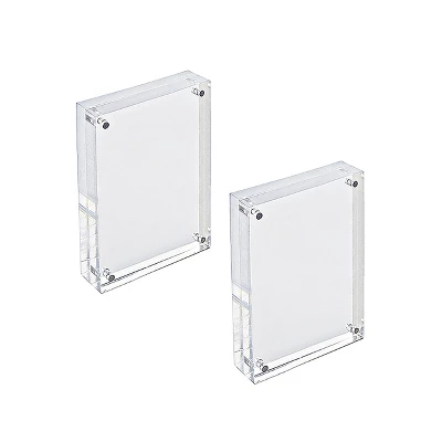 Azar Displays Clear Acrylic Magnetic Photo Block Frame Set With TWO 4x6 Size Frames 1 Azar Displays Clear Acrylic Magnetic Photo Block Frame Set With TWO 4x6 Size Frames
