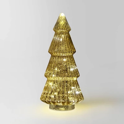14.75" Battery Operated Lit Glass Christmas Tree Sculpture - Wondershop™ 5 14.75" Battery Operated Lit Glass Christmas Tree Sculpture - Wondershop™ - Image 5