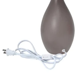 18.11" Traditional Standard Ceramic Dewdrop Table Desk Lamp With Matching Fabric Shade Gray - Creekwood Home -Home Decor GUEST 60f62469 f426 42b0 bb72 b8988ed2a041