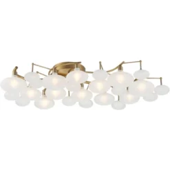 Possini Euro Design Lilypad Modern Ceiling Light Semi Flush Mount Fixture 30 1/4" Wide Warm Brass 12-Light Frosted Glass Shade For Bedroom Living Room 11 Possini Euro Design Lilypad Modern Ceiling Light Semi Flush Mount Fixture 30 1/4" Wide Warm Brass 12-Light Frosted Glass Shade For Bedroom Living Room -Home Decor GUEST 6290ad1c 7303 4beb b78c 9260da63b240