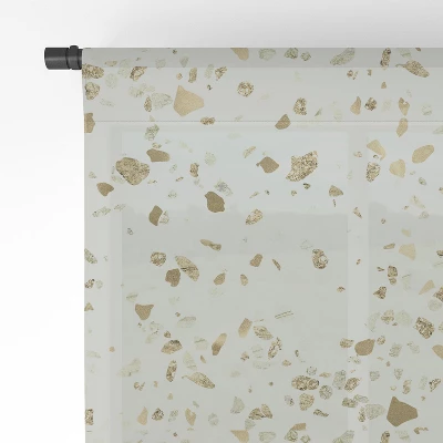 Nature Magick Metallic Gold Terrazzo Sparkle Single Panel Sheer Window Curtain - Deny Designs 3 Nature Magick Metallic Gold Terrazzo Sparkle Single Panel Sheer Window Curtain - Deny Designs - Image 3