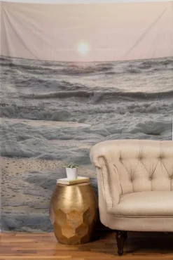 Henrike Schenk - Travel Photography Pastel Tones Ocean In Holland Photo Dutch Coast Seafoam And Waves Tapestry - Society6