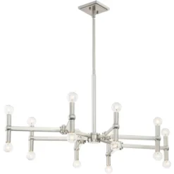 Possini Euro Design Marya Brushed Nickel Chandelier 37 3/4" Wide Modern 16-Light Fixture For Dining Room House Foyer Kitchen Island Entryway Bedroom -Home Decor GUEST 6a4dca51 57e1 46ea 8e7c 7df0944fcf99