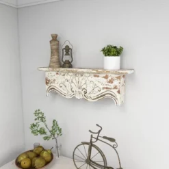 28" X 9" Rustic Fir Wood Wall Shelf - Olivia & May -Home Decor GUEST 6a581cf7 bb24 42c2 8f94 9e2547720aba