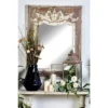 Wood Floral Carved Acanthus Wall Mirror Brown - Olivia & May