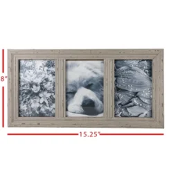 Distressed 4X6 Three Photo Frame Gray Wood, MDF & Glass - Foreside Home & Garden -Home Decor GUEST 6cbc0478 df11 45ed 9ffd eb9cf0fea784