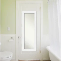 19" X 53" Non-Beveled Corvino White Wood On The Door Mirror - Amanti Art -Home Decor GUEST 6f568499 1943 444c b76a 7c6a0592ed45