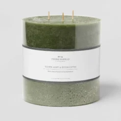 Pillar Candle Water Mint & Eucalyptus Green - Threshold™ -Home Decor GUEST 758ed7d4 2bd7 4340 8e85 d3cb5afa8c79