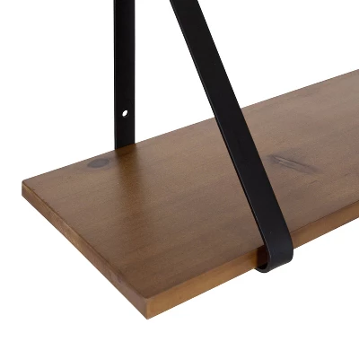 38" Soloman Wooden Shelf With Metal Brackets - Kate & Laurel All Things Decor 1 38" Soloman Wooden Shelf With Metal Brackets - Kate & Laurel All Things Decor