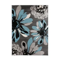 World Rug Gallery Contemporary Modern Flowers Area Rug -Home Decor GUEST 7741376a 816b 4981 b9da e2ce9decd5f2