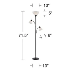 360 Lighting Bingham Modern Torchiere Floor Lamp With Side Lights 71 1/2" Tall Black Metal White Shade For Living Room Reading Bedroom Office House 12 360 Lighting Bingham Modern Torchiere Floor Lamp With Side Lights 71 1/2" Tall Black Metal White Shade For Living Room Reading Bedroom Office House -Home Decor GUEST 77443844 cc7e 464d 8d2b 0f808e2f9078