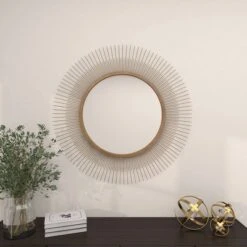 36" Metal Starburst Wall Mirror Gold - Olivia & May -Home Decor GUEST 7837c8b0 e433 4295 bcbe b74e7c2dd761