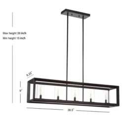 LED 5-Light Metal/Glass Anna Linear Pendant - JONATHAN Y 14 LED 5-Light Metal/Glass Anna Linear Pendant - JONATHAN Y -Home Decor GUEST 7ebd3142 c178 49fd a068 c399d58c16ee