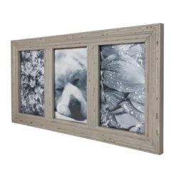Distressed 4X6 Three Photo Frame Gray Wood, MDF & Glass - Foreside Home & Garden -Home Decor GUEST 7fc111a7 036d 4b1d 9df5 fc0c93934b90
