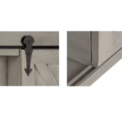 Decorative Wood Wall Storage Cabinet With Vanity Mirror Rustic Gray - Kate & Laurel All Things Decor