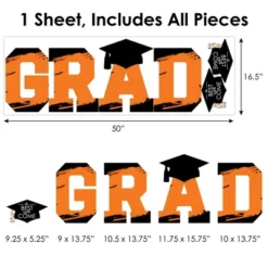 Big Dot Of Happiness Orange Graduation Party Decor - Vinyl Wall Decals - Grad -Home Decor GUEST 80a87ad7 77e8 4adc 9dbc f664084f2708