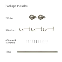 Cordelia 1" Window Drapery Single Curtain Rod With Globe Ball Finial - Elrene Home Fashions -Home Decor GUEST 83574a1d c252 428e b2fc 17f7103012f1