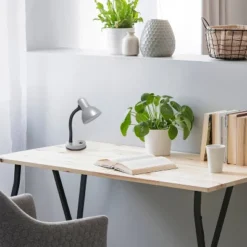 14.25" Traditional Fundamental Metal Desk Task Lamp And Bowl Shaped Shade With Flexi Gooseneck Slate Gray - Creekwood Home -Home Decor GUEST 83cf96fb 7ede 4cf5 8f4d f01f656f88ff