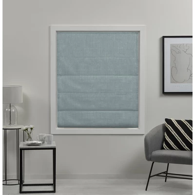 Exclusive Home Acadia 100% Blackout Roman Shade, 23"x64", Aqua 6 Exclusive Home Acadia 100% Blackout Roman Shade, 23"x64", Aqua - Image 6