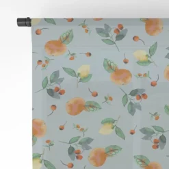 Ninola Design Citrus Fruits Summer Blue 84" X 50" Single Panel Sheer Window Curtain - Deny Designs -Home Decor GUEST 844f17ed f293 4c8b a45a ad6f6ccfdf25