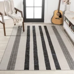 Vichy Geometric Striped Machine-Washable Indoor Area Rug - JONATHAN Y -Home Decor GUEST 8ae9f7c4 e90b 407b 8432 a03c984bcfa3