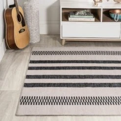 Vichy Geometric Striped Machine-Washable Indoor Area Rug - JONATHAN Y -Home Decor GUEST 8d1bebb9 5236 4d38 8446 e20c2a1a5658