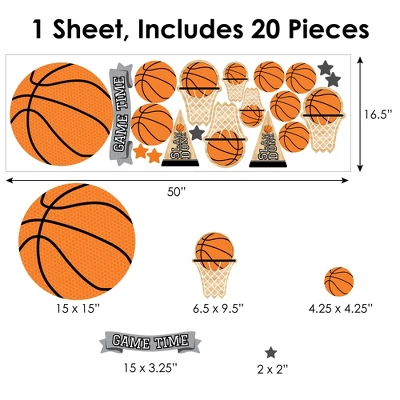 Big Dot Of Happiness Nothin’ But Net - Basketball - Peel And Stick Sports Decor Vinyl Wall Art Stickers - Wall Decals - Set Of 20 6 Big Dot Of Happiness Nothin’ But Net - Basketball - Peel And Stick Sports Decor Vinyl Wall Art Stickers - Wall Decals - Set Of 20 - Image 6