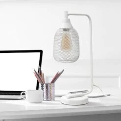 Industrial Desk Lamp White - Lalia Home -Home Decor GUEST 8ecab388 428a 4fd2 b500 4b03ccdc6898