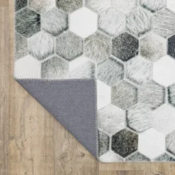 Marcel Geometric Block Animal Print Area Rug White/Gray - Captiv8e Designs -Home Decor GUEST 91550a4a acca 4f9e 8fa3 b518a84903d3