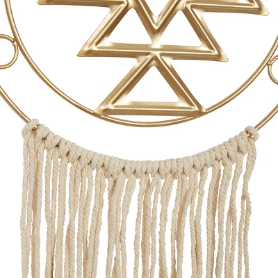 Metal Geometric Wall Decor With Fringe Detailing Set Of 2 - Olivia & May 3 Metal Geometric Wall Decor With Fringe Detailing Set Of 2 - Olivia & May - Image 3