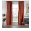 Towels Beyond Extra Long Room Darkening Faux Velvet Curtain Panels Set Of 2, Burnt Orange