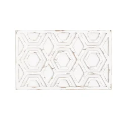 Ralston Wooden Wall Art With Pattern White